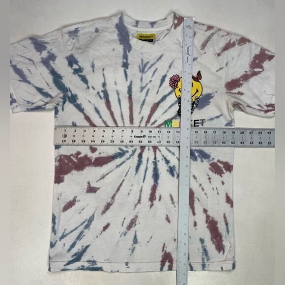 Chinatown Market Smiley Grim Reaper Graphic Men Small White Tie Dye Short Sleeve - Picture 6 of 6